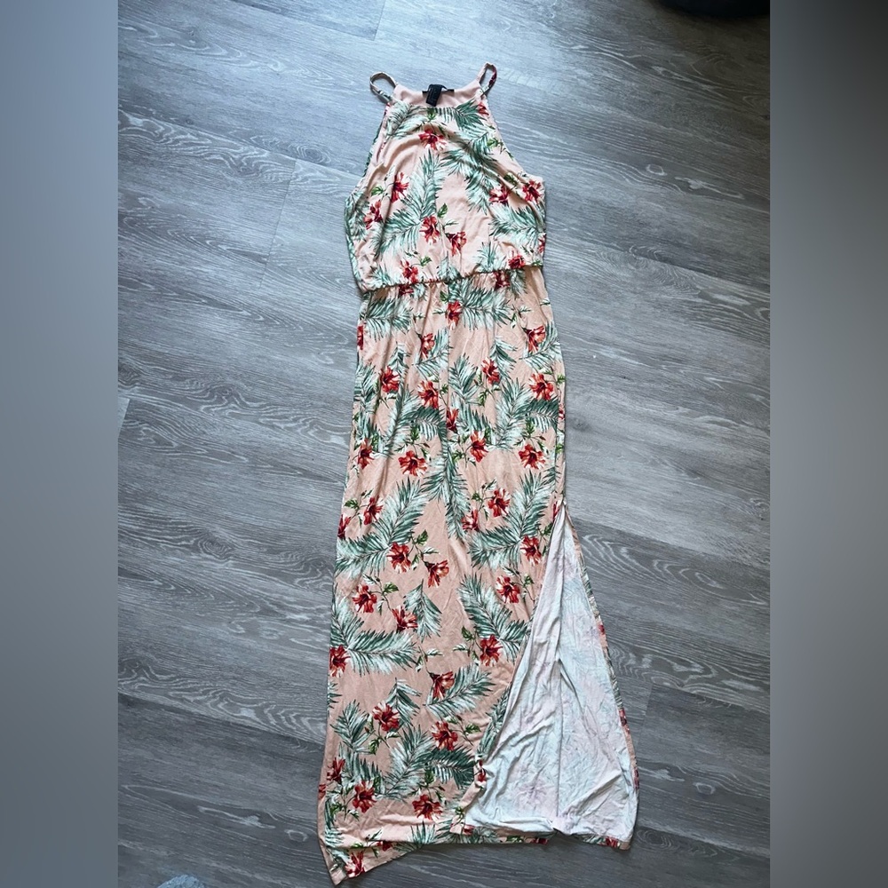 Blush Tropical Floral Maxi Dress